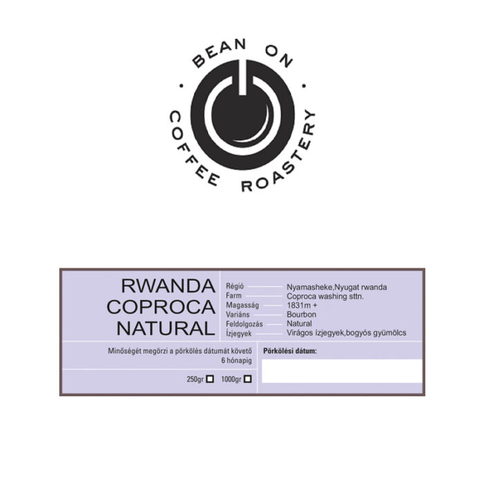 Bean On Rwanda Coproca Natural szemes kávé